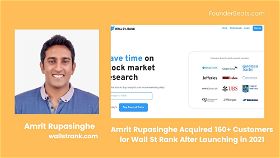 Amrit Rupasinghe Acquired 160+ Customers for Wall St Rank After Launching in 2021