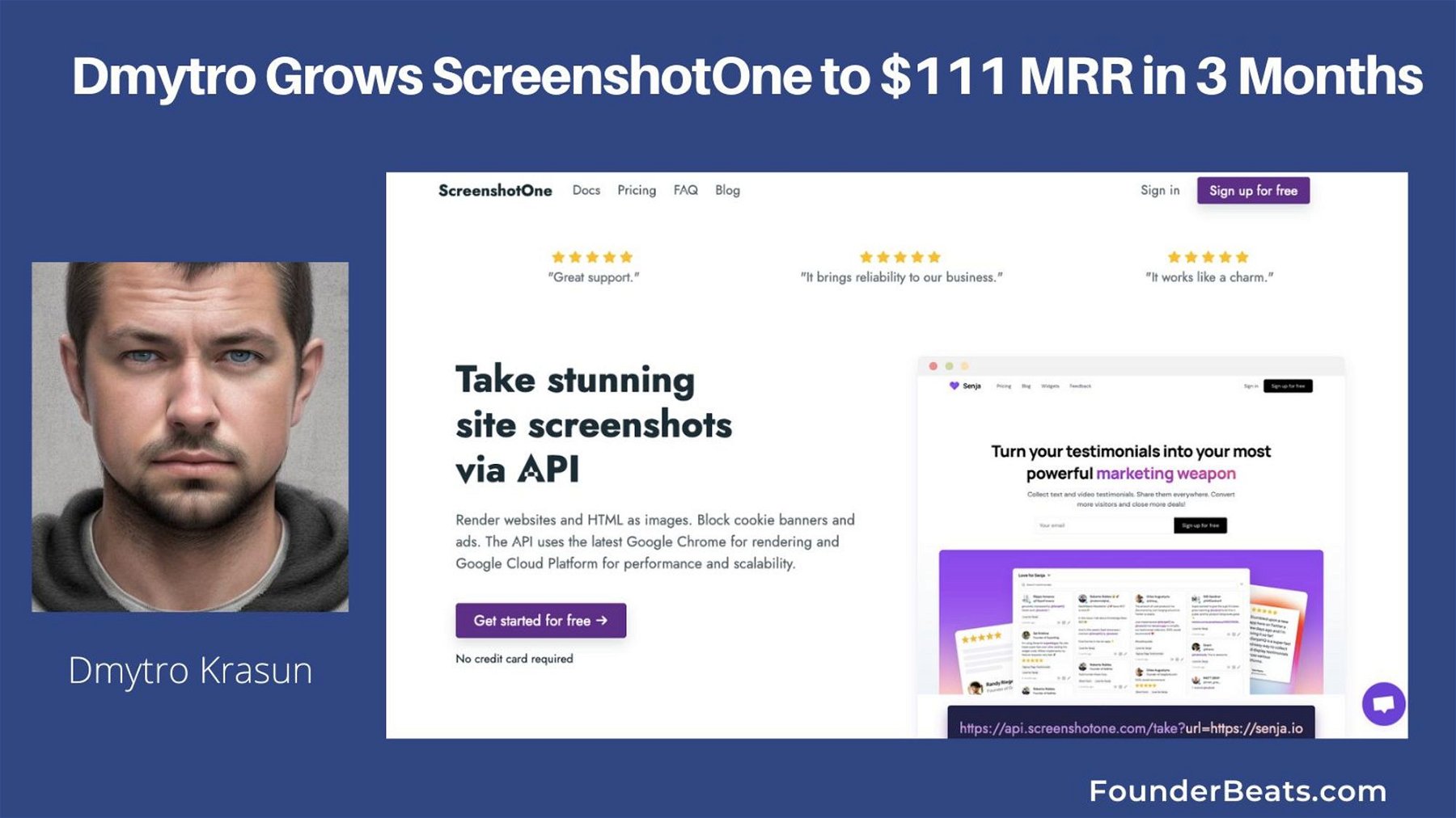 Dmytro Grows ScreenshotOne to $111 MRR in 3 Months
