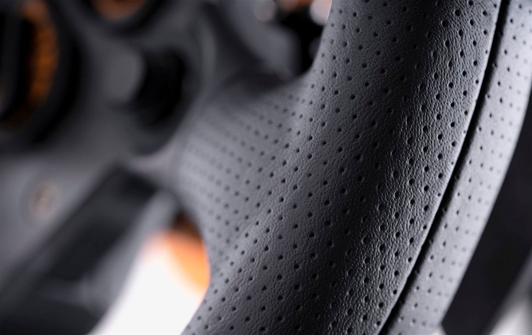 Perforated leather on a Fanatec wheel