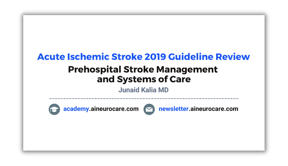 Prehospital Stroke Management and Systems of Care & TeleStroke