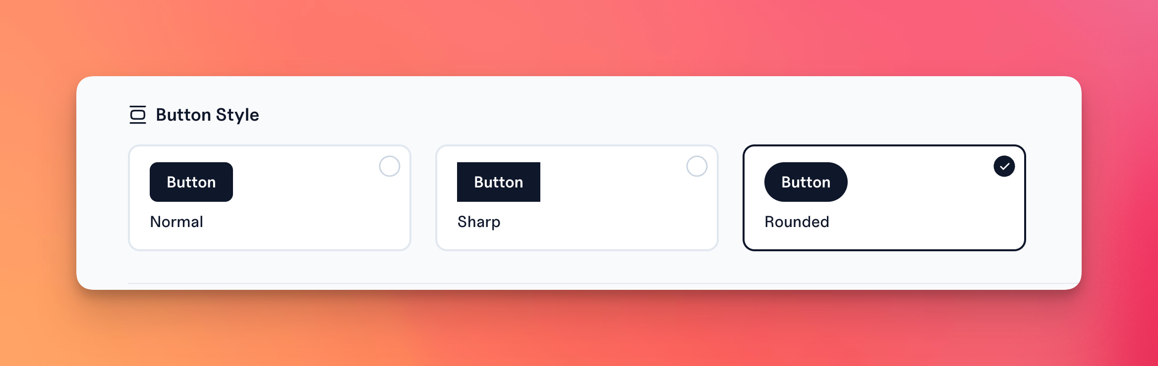 Change the button style using Design Settings