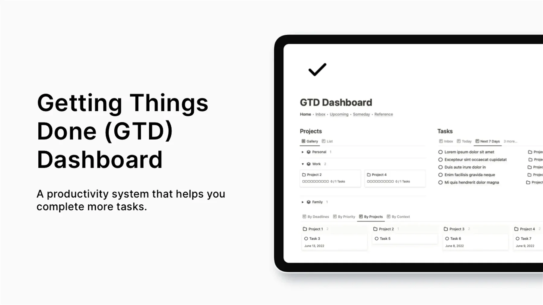 Getting Things Done (GTD) Dashboard (Old)