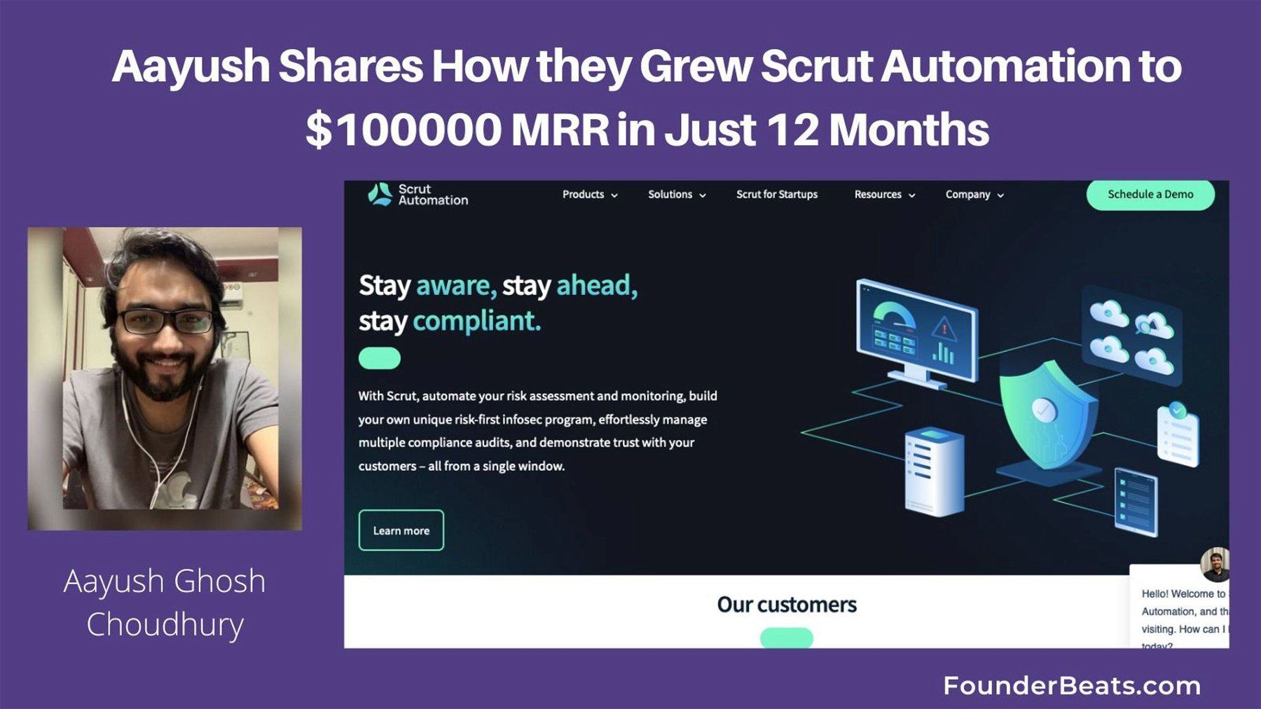 Aayush Shares How they Grew Scrut Automation to $100000 MRR in Just 12 Months