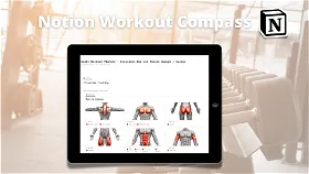Workout Compass - Daily Workout Template for Notion - Exercises for all Muscle Groups + Cardio