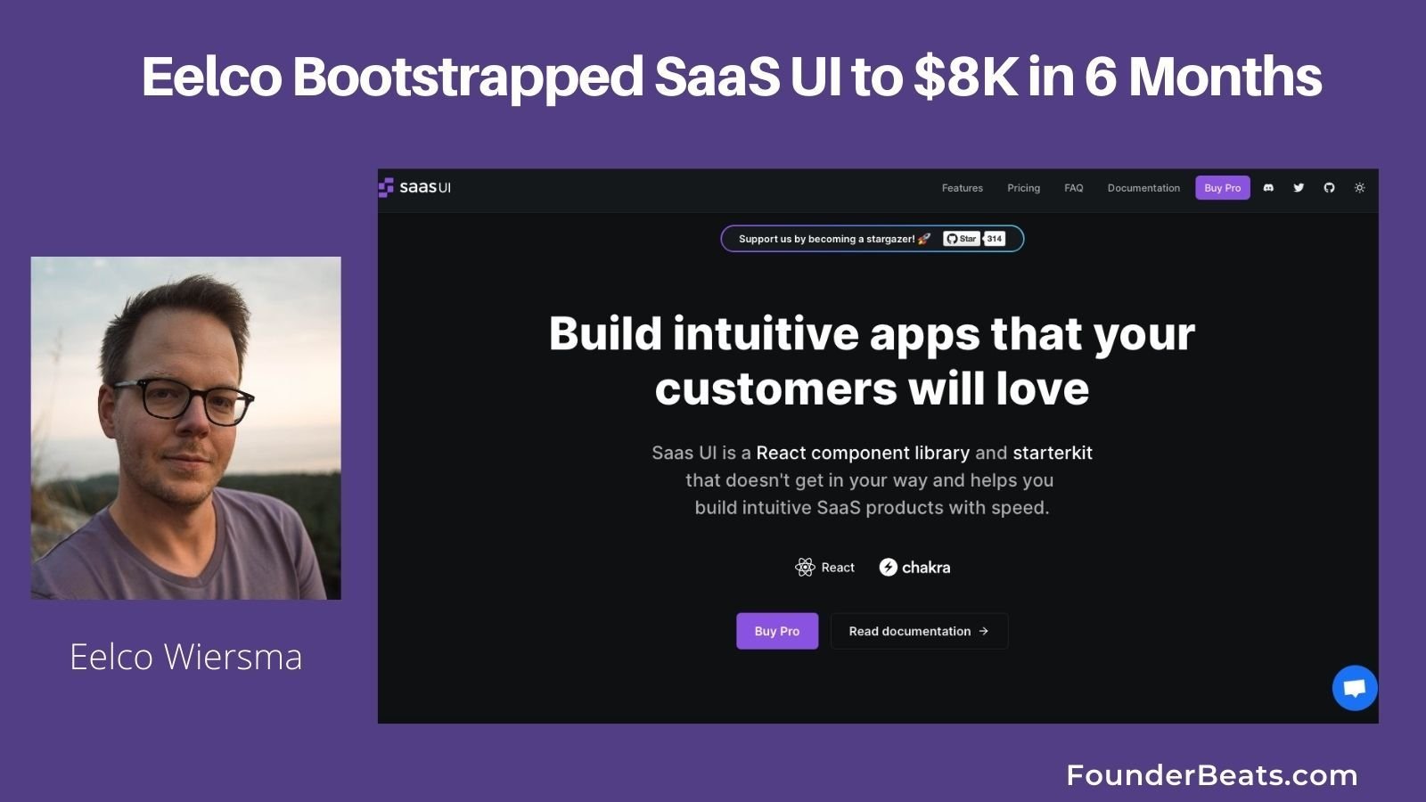 Eelco Bootstrapped SaaS UI to $8K in 6 Months