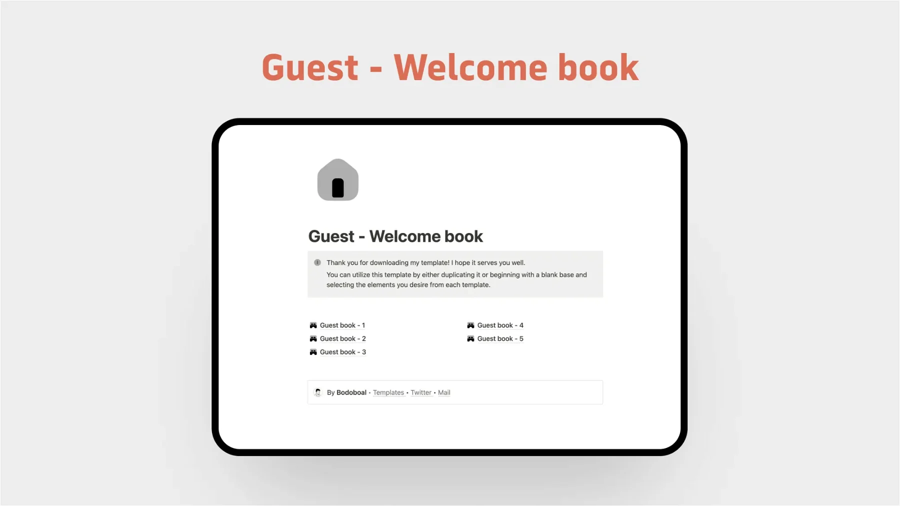 Guest - Welcome Book