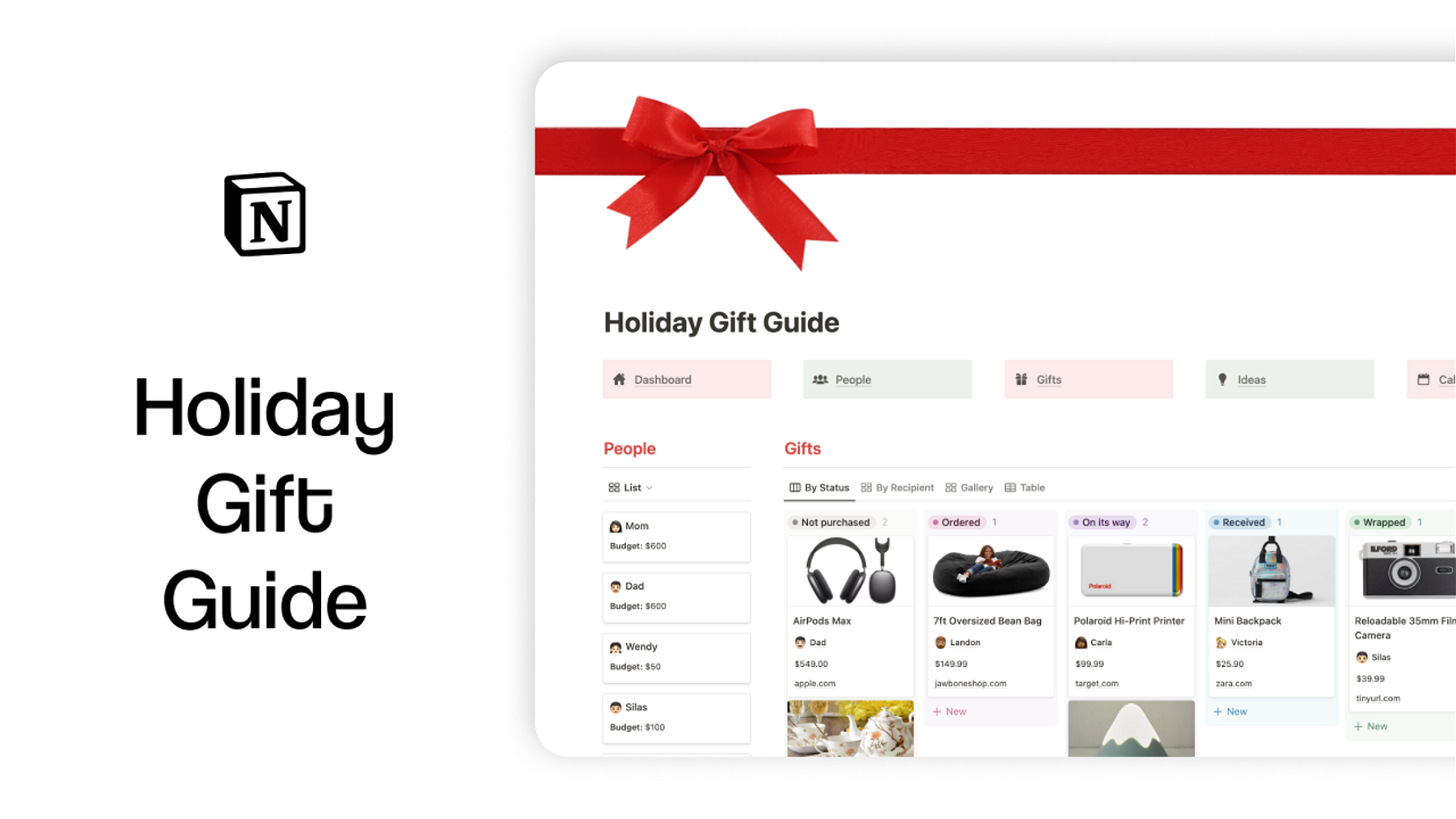 Holiday Gift Guide (Notion Template)
