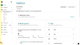 An overview of Mailchimp's Audience page from the Shopify App Store.