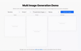 Bannerbear showing its multi image generation demo.