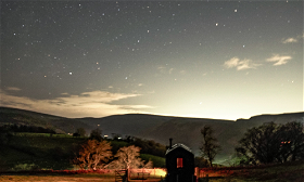 Night Sky at Arwen cabin in Llangollen, North Wales