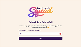 Church Media Squad embeds various Fillout forms on their main marketing site, to collect leads and book sales calls.
