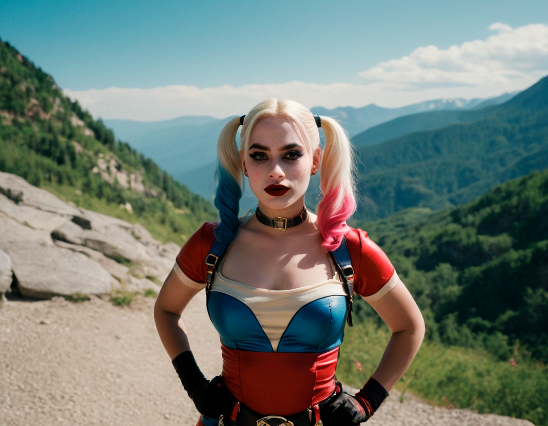 Harley Quinn, summer trip in the moutains