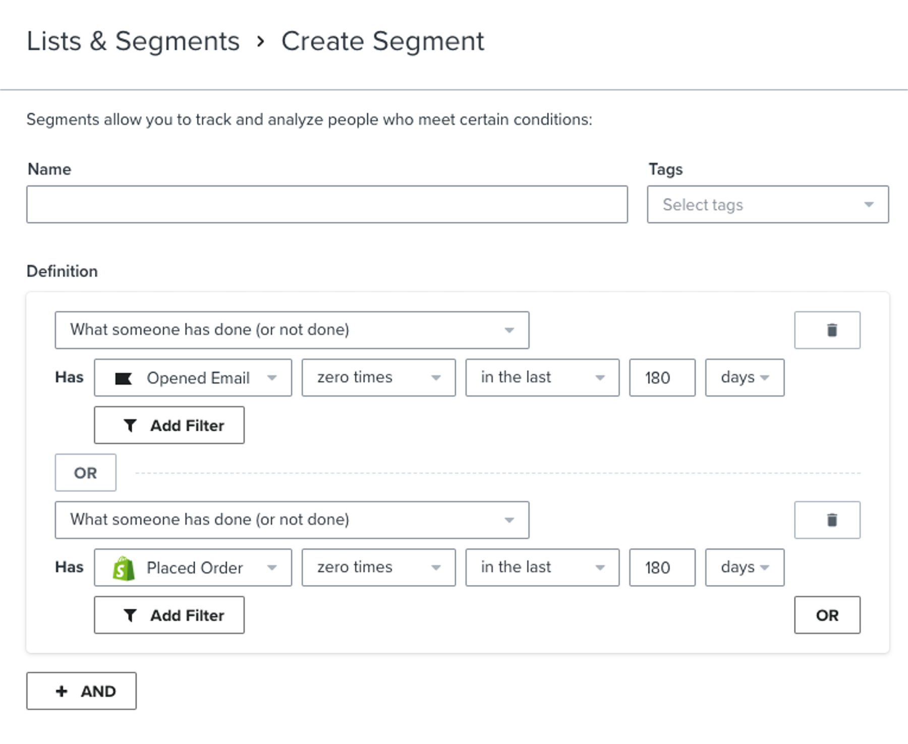 Cleaning your lists and segments with multiple definitions and filters