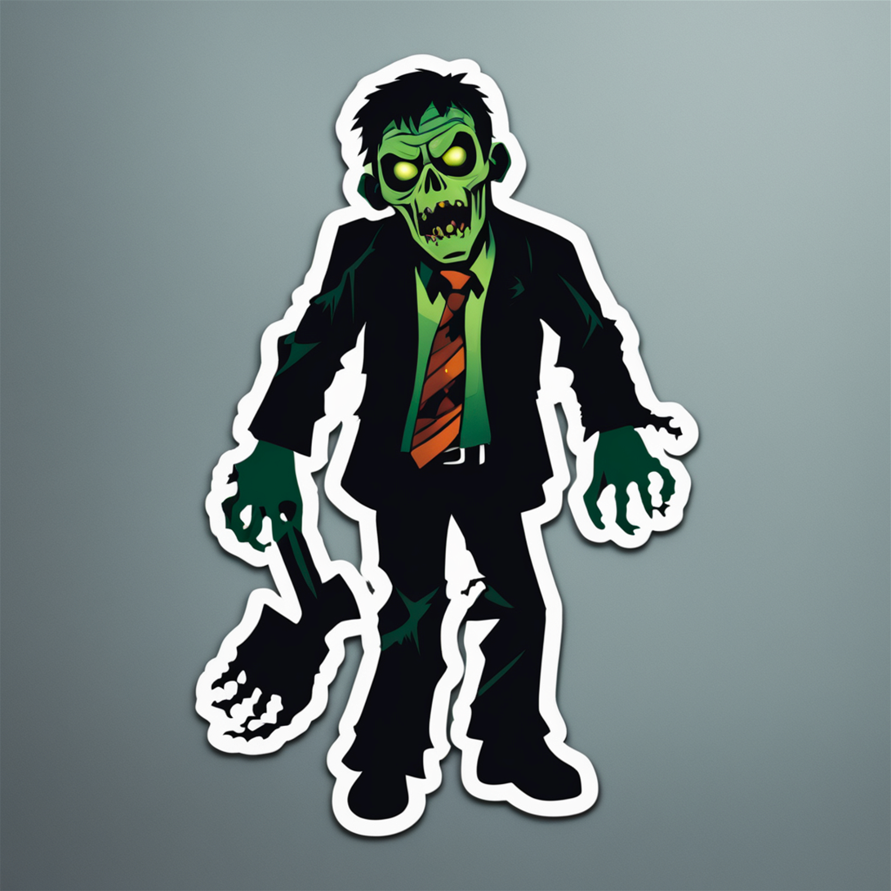 Halloween cutout sticker, zombie