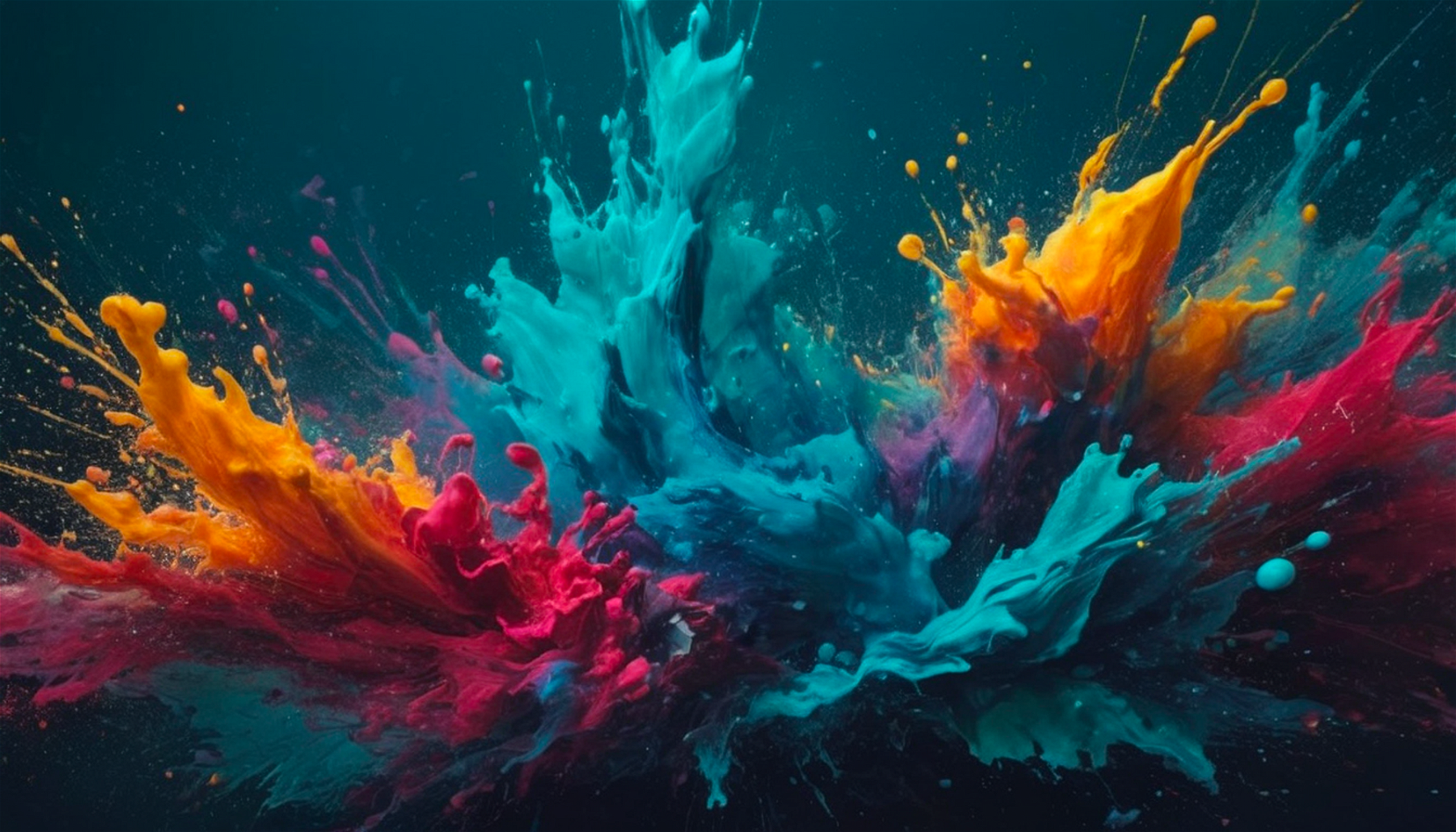 explosive paint splash of mediumorchid and teal gradient color wallpaper, vibrant contrast