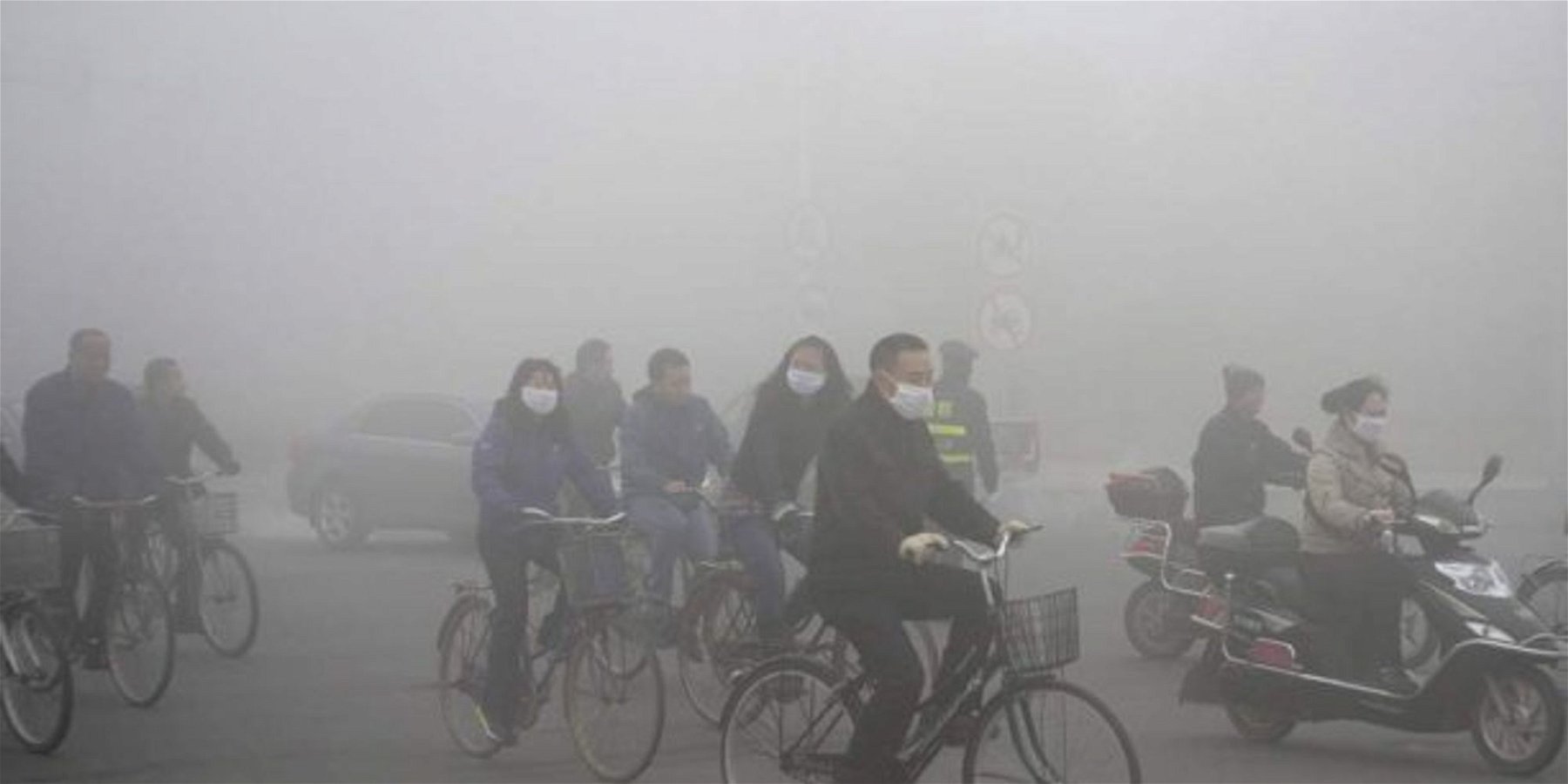 La pollution atmosphérique en Chine causée entre autres par les centrales à charbon.