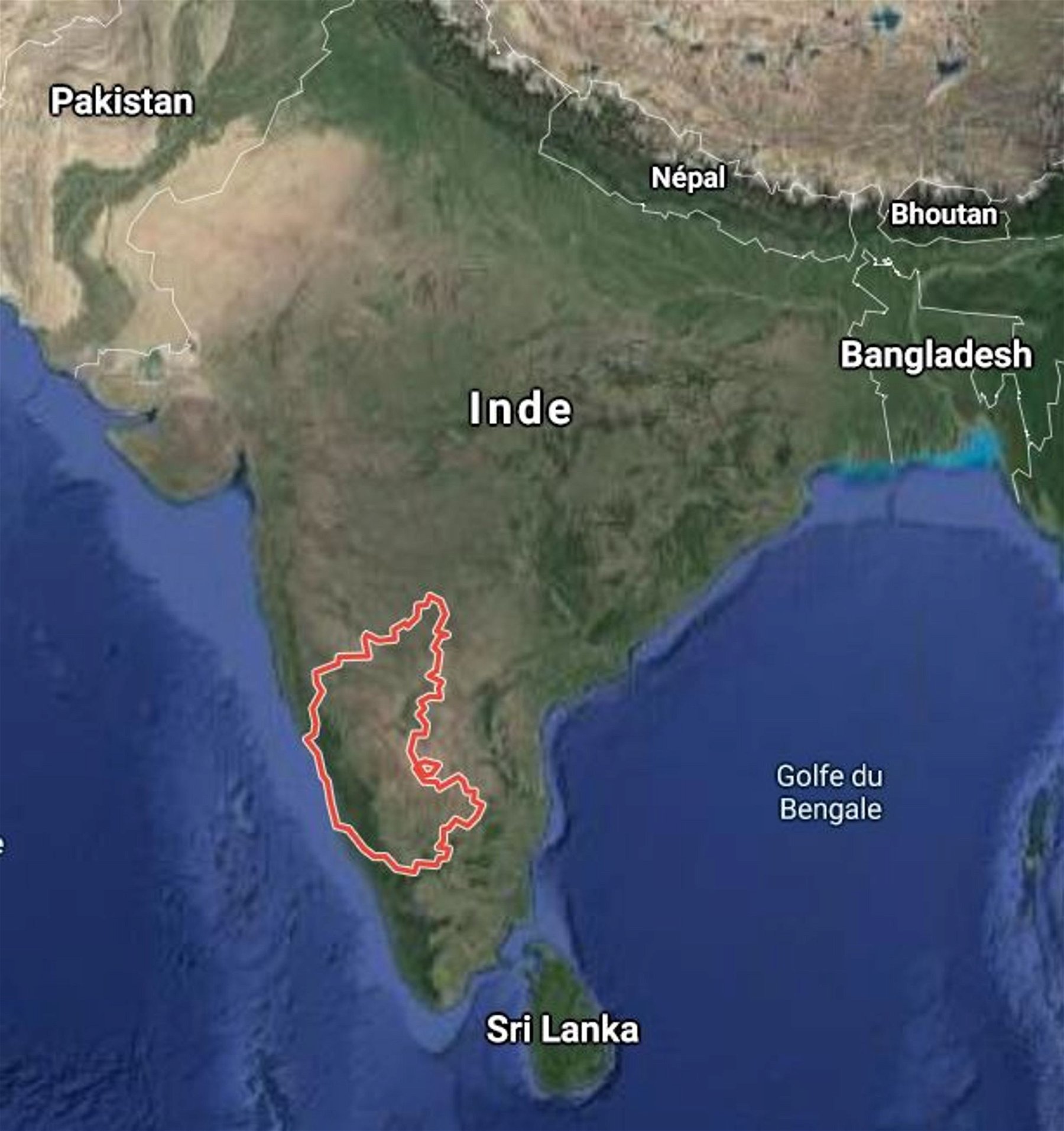 Localisation du Karnataka