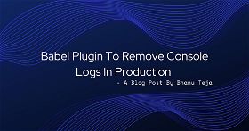 Babel Plugin To Remove Console Logs In Production