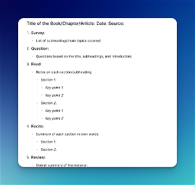 SQ3R Note-taking template