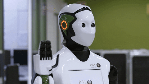 Robot waving for chatbot vs forms debate