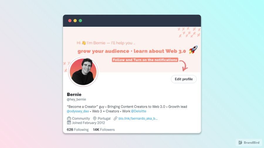 Set up a good profile and Twitter bio to grow your Twitter followers for SaaS.