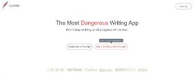 The Most Dangerous Writing App displays its homepage.