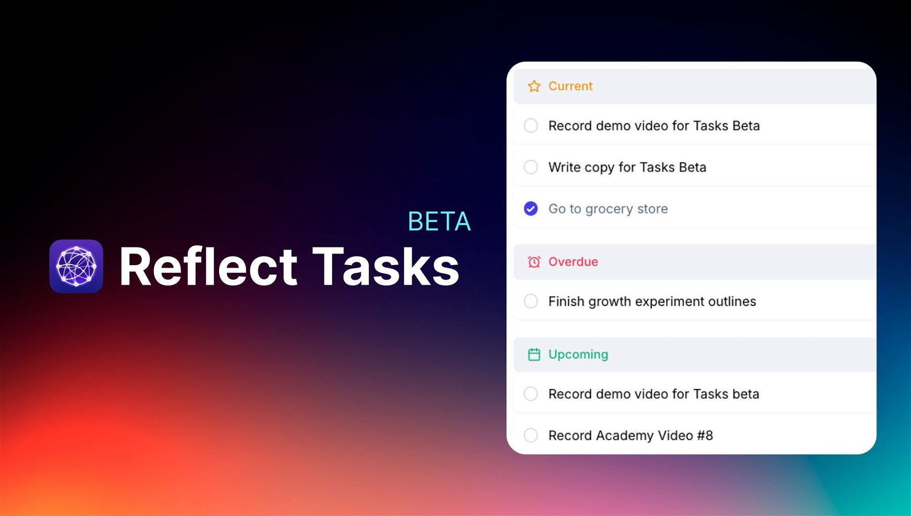 Reflect Tasks Beta 