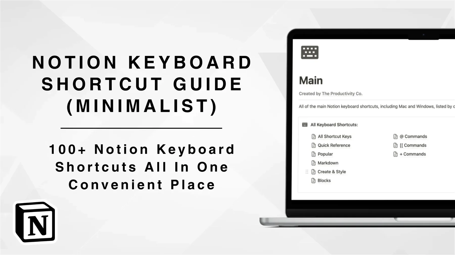 Notion Keyboard Shortcut Guide (Minimalist)