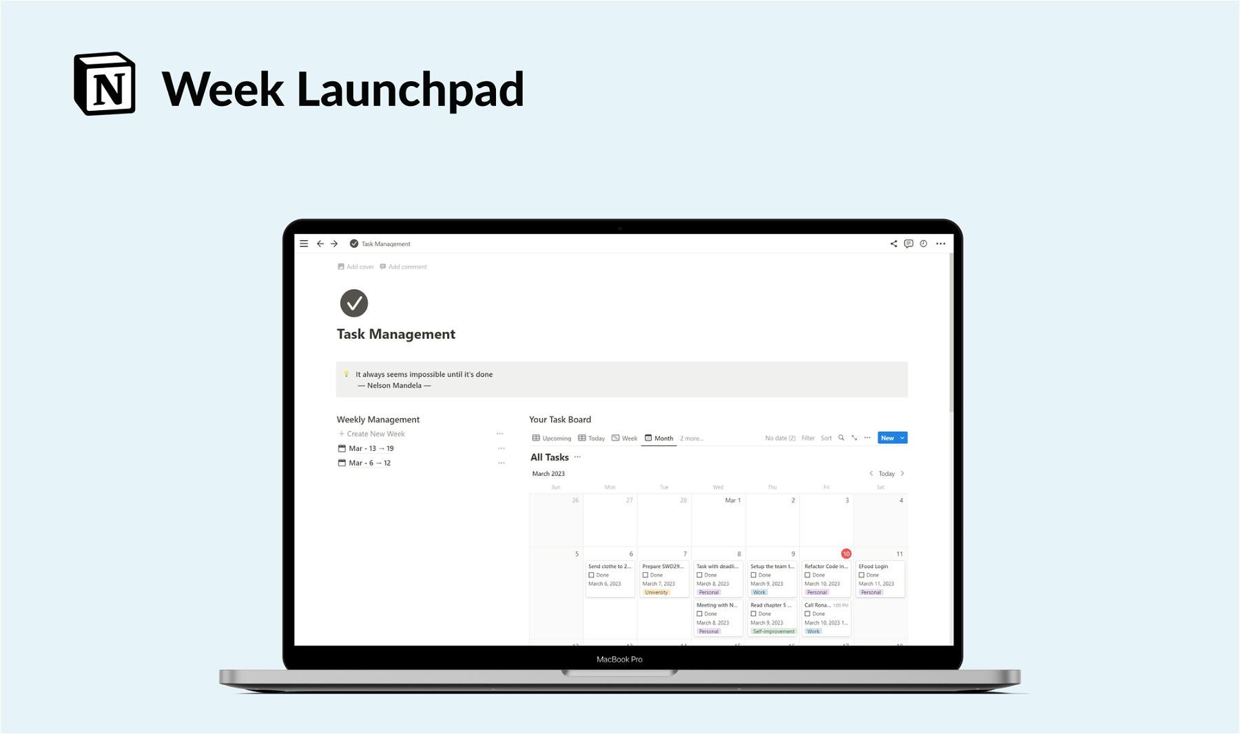 Simplify Your Life with the `Week Launchpad` Template