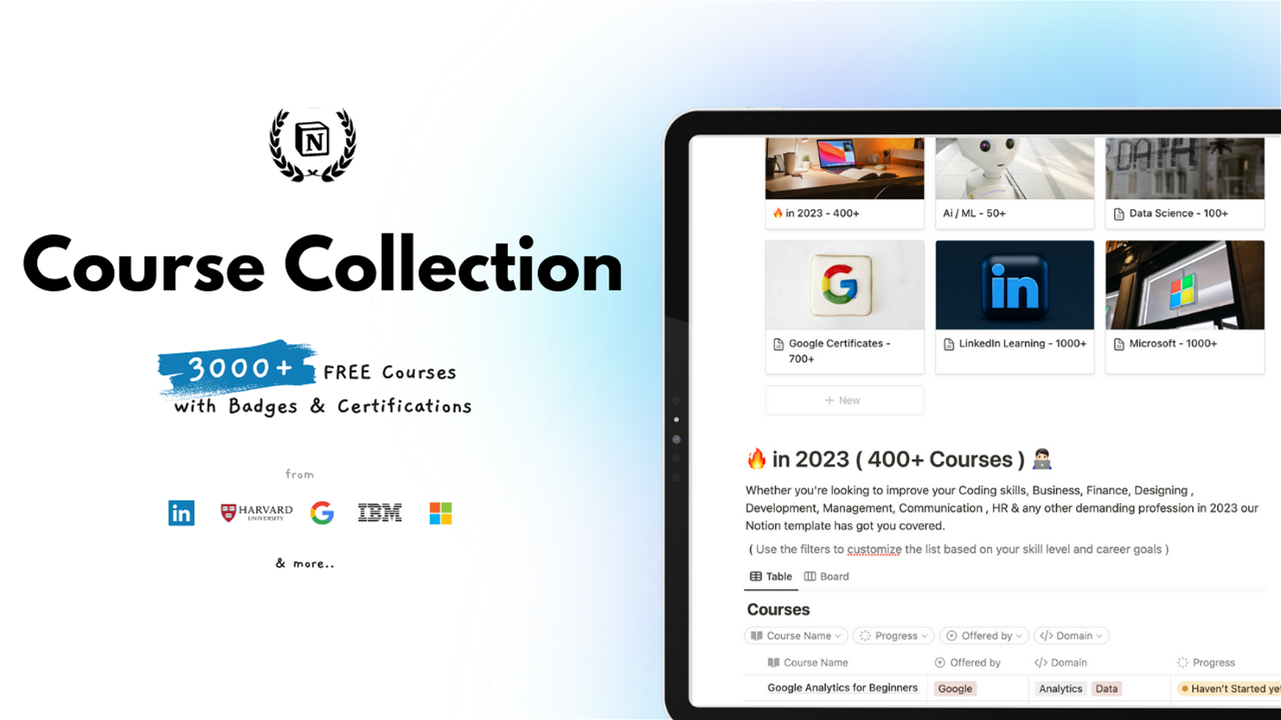 Notion Template Course Collection