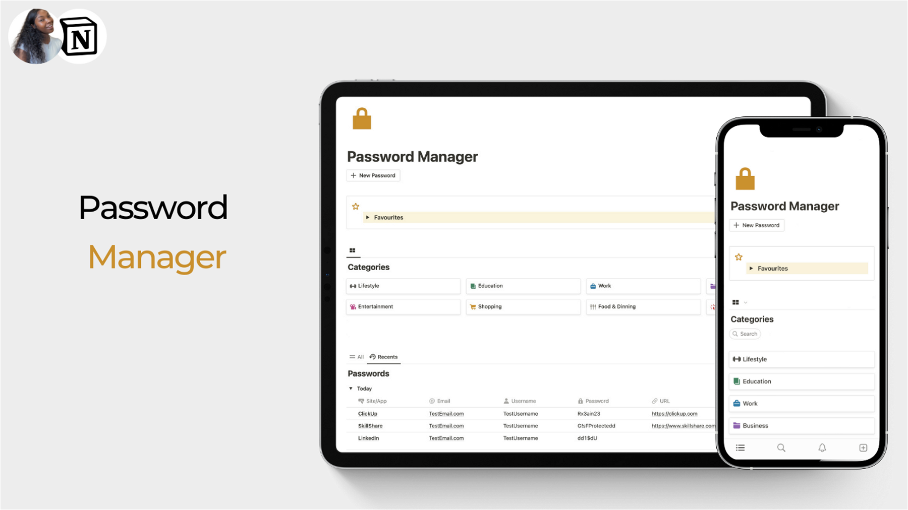 Password Manager - Notion Template