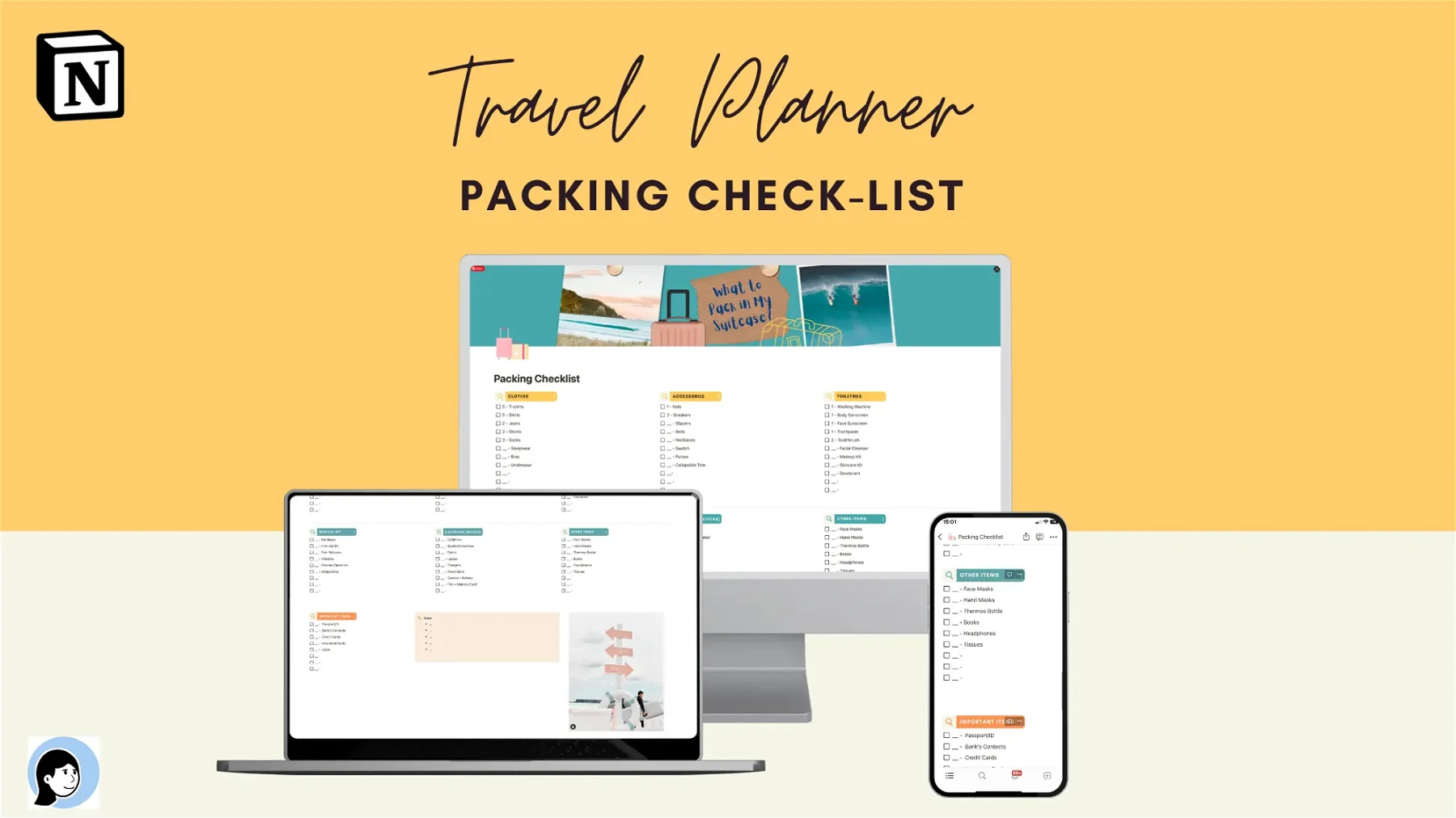 Notion Travel Packing Check-List