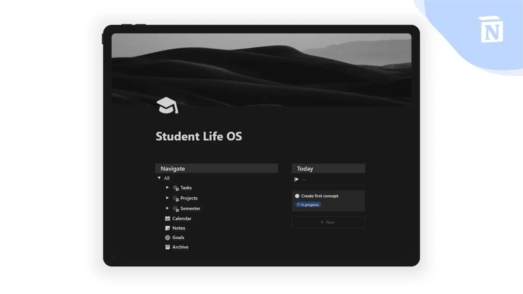 Student Life OS - Plan, Organize & Execute - Dark Mode
