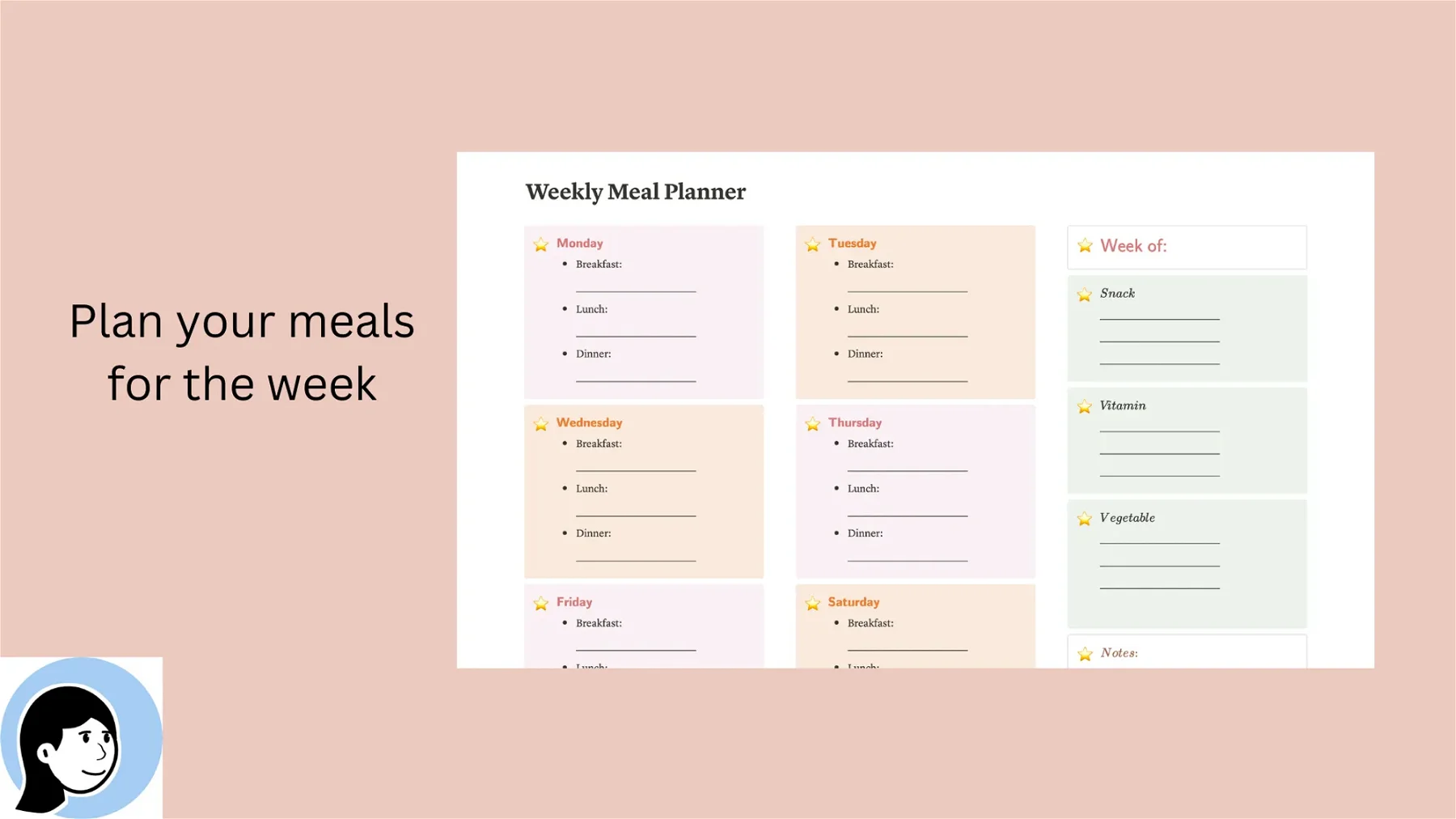 Notion Template | Weekly Meal Planner
