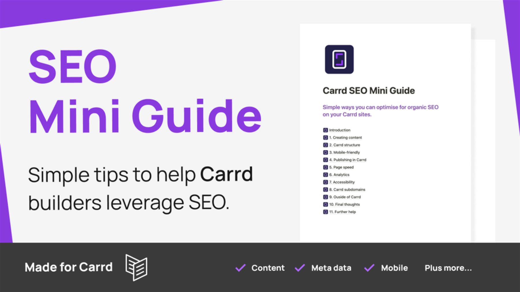 Guide to SEO in Carrd