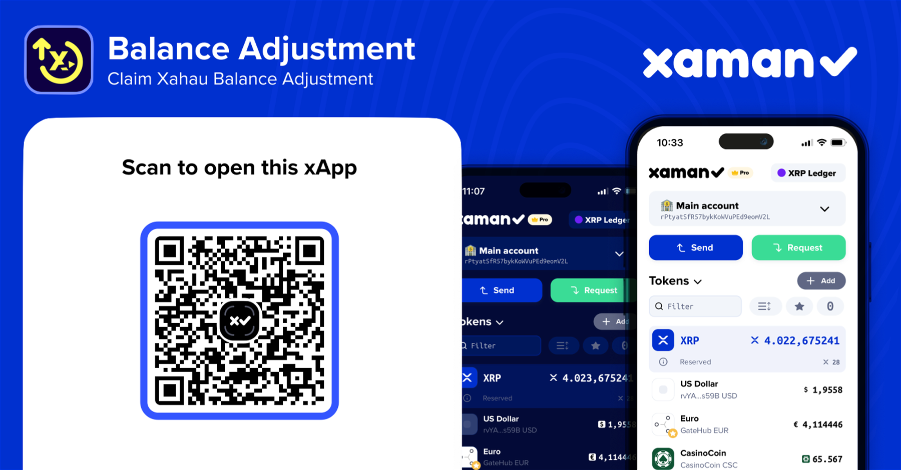 Open Xumm xApp: Balance Adjustment